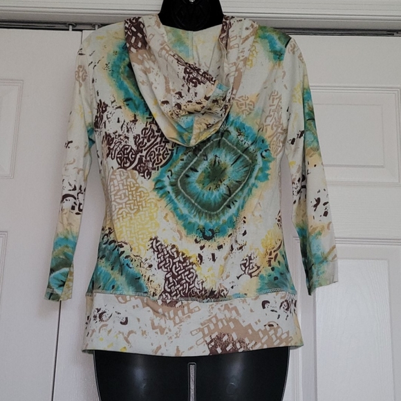 Forbidden V neck Beaded Hoodie M - Picture 4 of 6